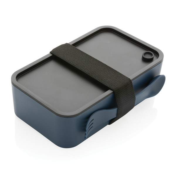 Lunch box avec cuichette en rPP GRS - Bleu Marine