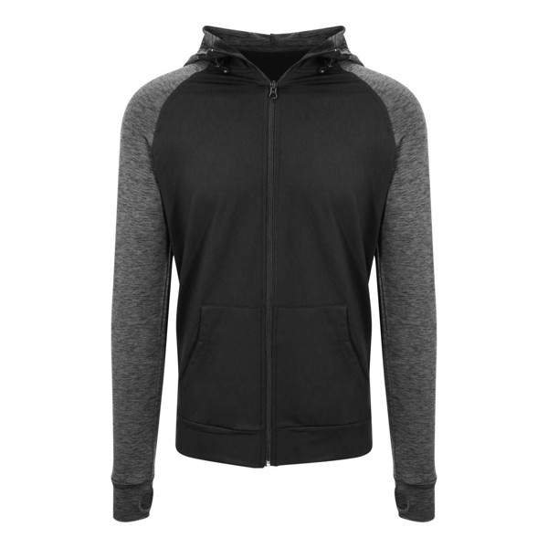 Men's Cool Contrast Zoodie - Black / Black Slate Melange / S