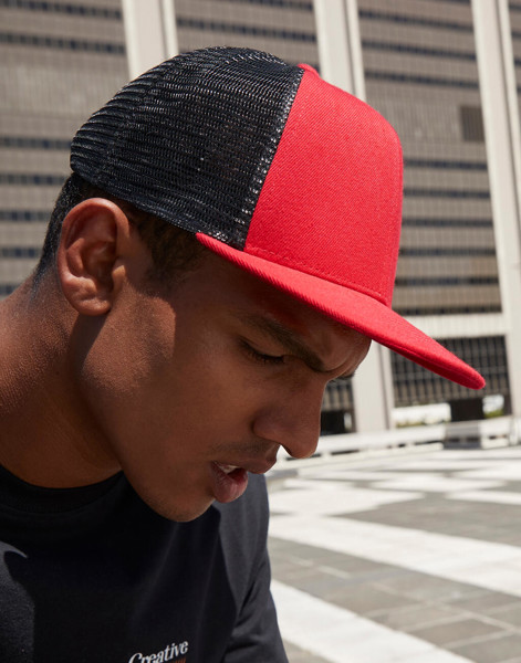 Original Flat Peak 6 Panel Trucker - Grey / Black / ONE SIZE