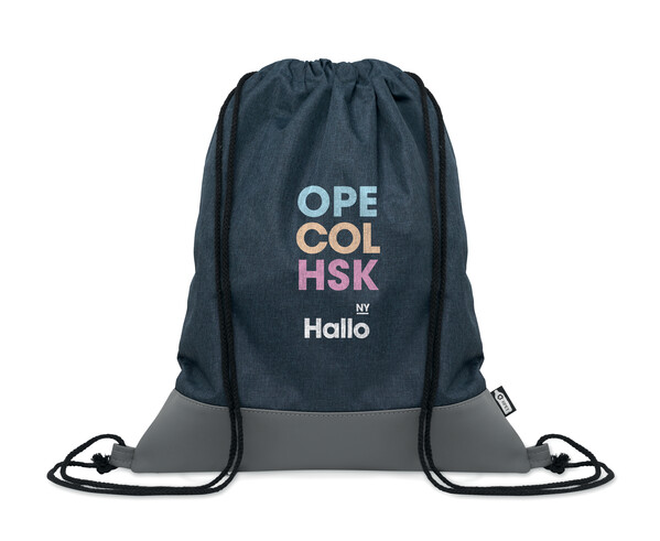 Sac à cordon en PU RPET 2 tons Libag - Bleu Marine