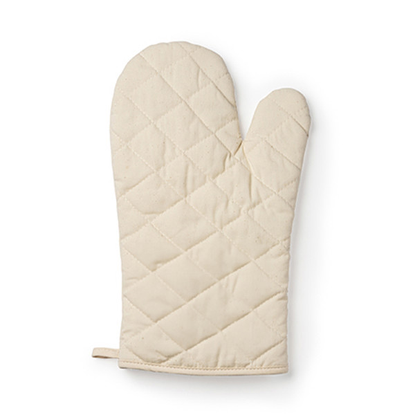 Personalised organic cotton oven mitt with hanging loop