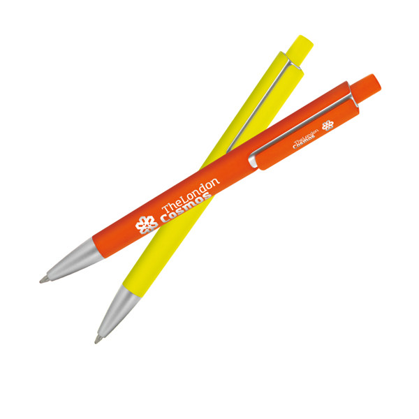 STYLO BILLE ECRITURE NOIRE CORPS ET CLIP PLASTIQUE - Jaune