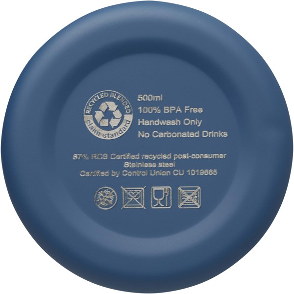 Bouteille isotherme avec isolation par le vide Spring 500 ml en cuivre inoxydable recyclé certifié RCS - Bleu océan