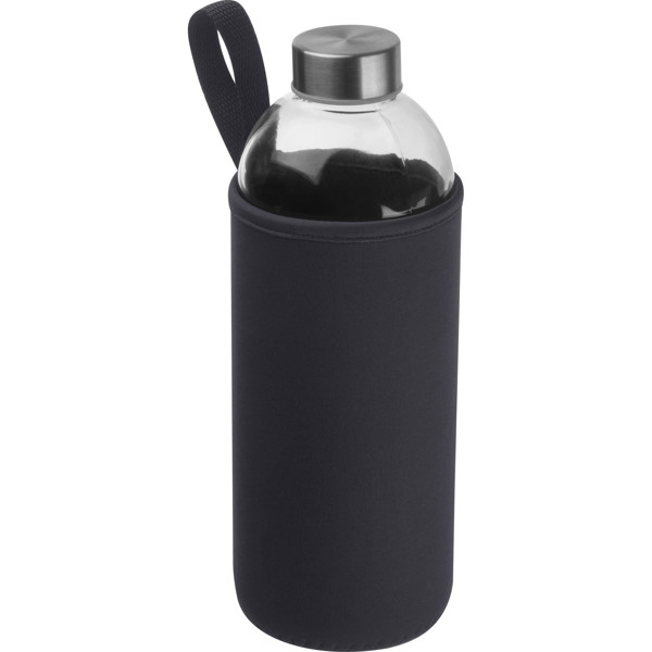 1000 ml glass bottle with neoprene sleeve JESSICA - Silvergrey