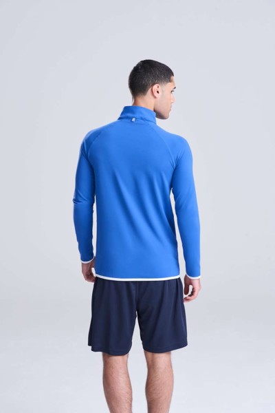 Muška cool majica s 1/2 patentnim zatvaračem - Royal Plava / Arctic Bijela / XL