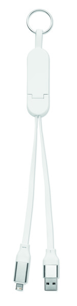 Kabelski obesek za ključe Cabo 60 W, recikliran ABS, 26 cm - Bela
