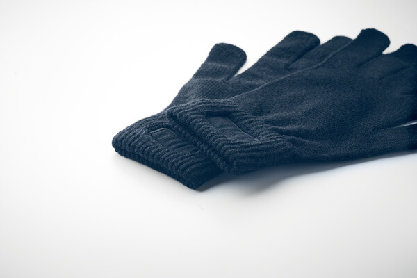 Guanti in maglia in RPET Handnit - Francese Navy