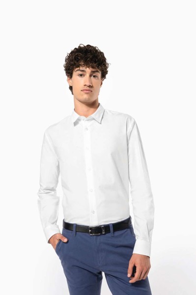 Men Long-Sleeved Easy Care Shirt Without Pocket - White / 2XL