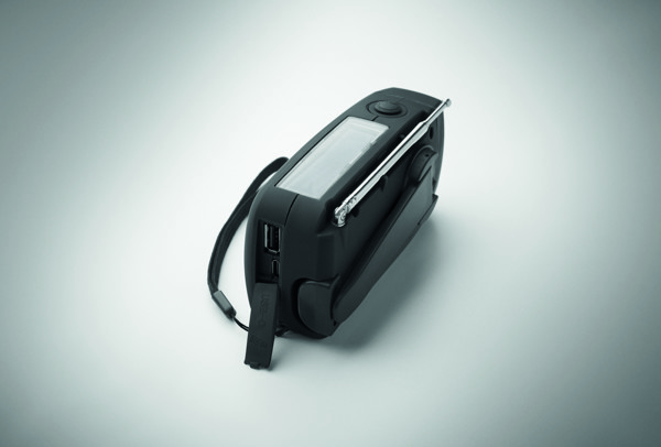 Portable radio with LED torch Onda - Black