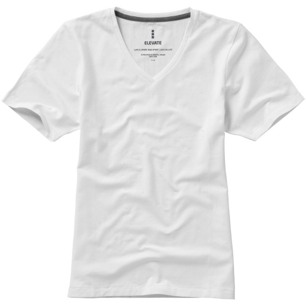 Kawartha short sleeve women's organic v-neck t-shirt - White / M