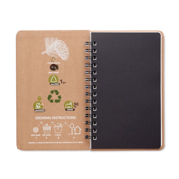 Grownotebook A5, 144 strani, semena borovcev