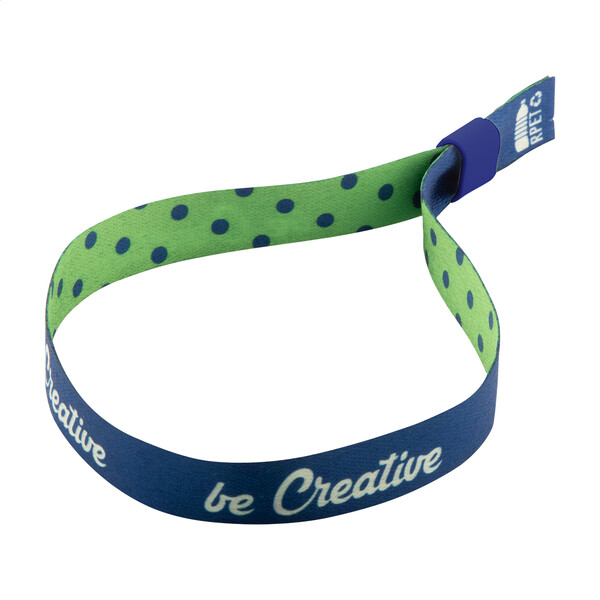 Bracelet festival personnalisable SuboWrist RPET - Bleu / Blanc