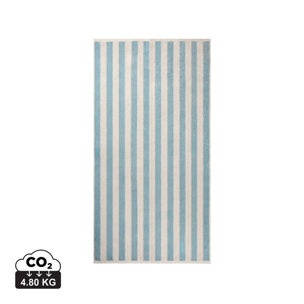 VINGA Lagoa GRS strandhanddoek - Lichtblauw / Wit