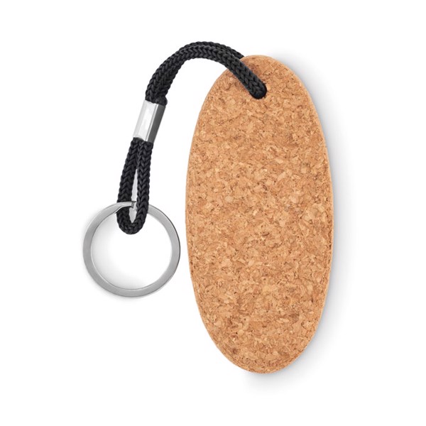 Boat floating cork key ring, 90x40 mm - Black