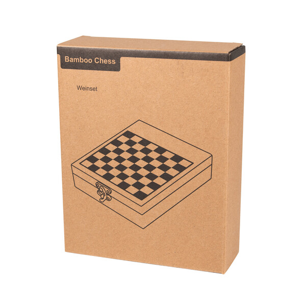 Wine set with chess game BAMBOO CHESS