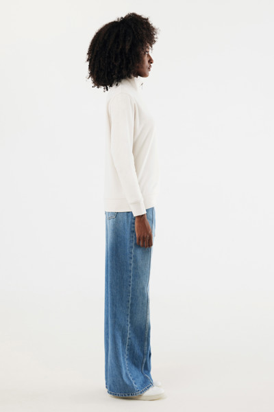 IQONIQ Elgon recycled cotton quarter zip sweater - Ivory White / XXL