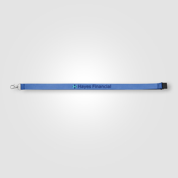 Tour de cou Elix rPET avec attache de sécurité - Bleu roi / Jet d’encre 4 couleurs