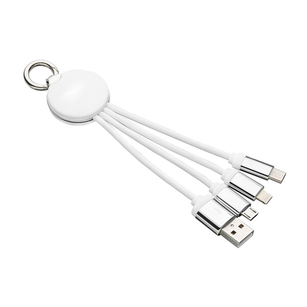 Câble de Charge 3 en 1 avec Lumière PUHALANI - blanc / blanc