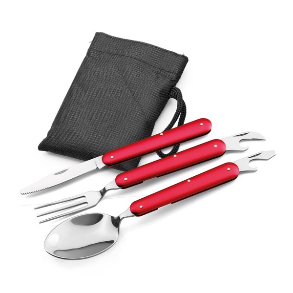 LERY. Stainless steel cutlery set - Red
