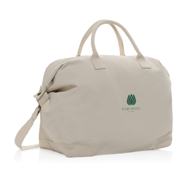 Kezar AWARE™ 500 gsm recycled canvas deluxe weekend bag - Off White