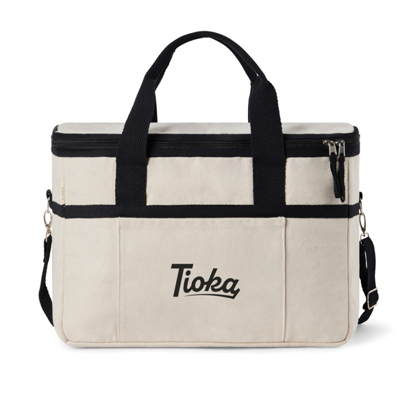 Chladiaci kôš VINGA Volonne z recykl. canvas AWARE™ - Off White / Čierna