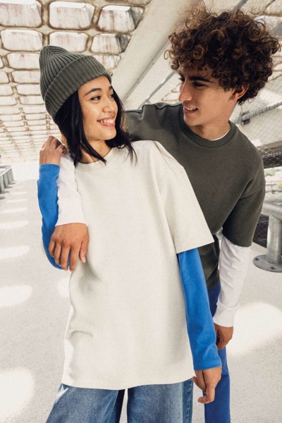 Unisex Eco-Friendly Oversized French Terry T-Shirt - Ivory / XL