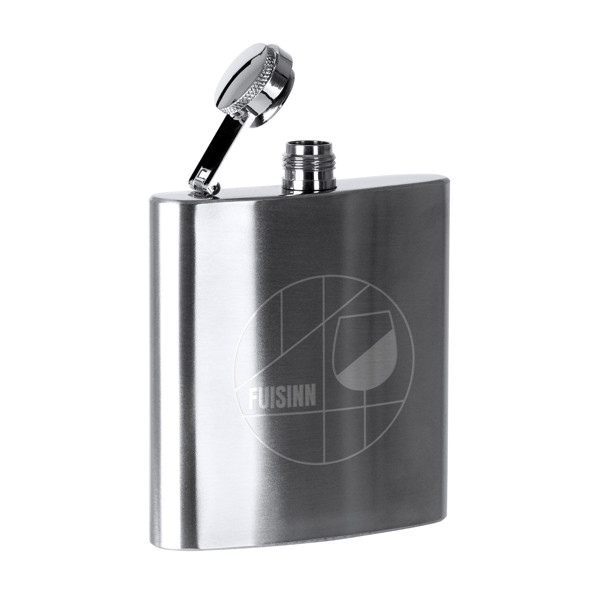 Personalised stainless steel hip flask 175 ml with leak-proof closure