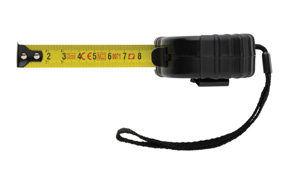 Mètre ruban 3M/16 mm en plastique recyclé RCS - Noir