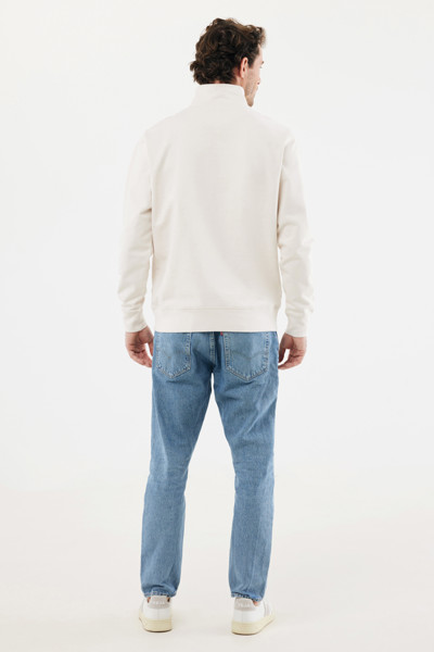 IQONIQ Elgon recycled cotton quarter zip sweater - Ivory White / XXL