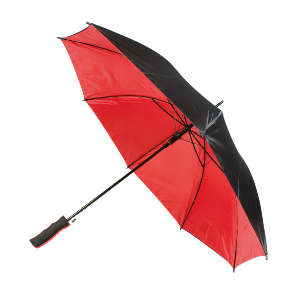 Parapluie Automatique Bicolore En P-190T Avec Poignée En Eva - Rouge