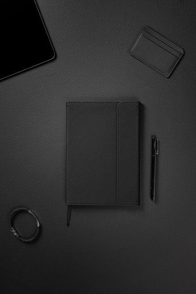 VINGA Baltimore GRS certified paper & PU notebook - Black