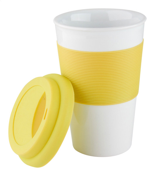 Mug With Silicone Soft Touch - Yellow / White