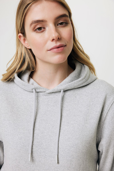 Sweat à capuche en coton recyclé et non teinté Iqoniq Torres - Heather Grey / XL
