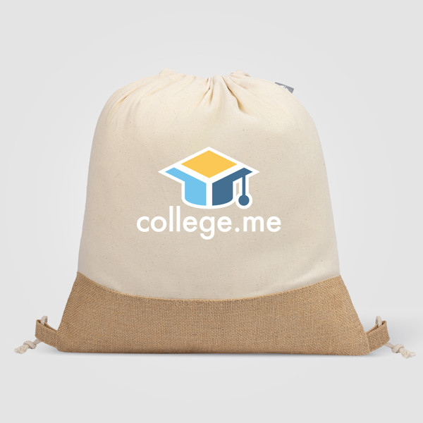 Rio™ 5 oz. Recycled Cotton and Jute Drawstring Bag - Natural / Heat transfer
