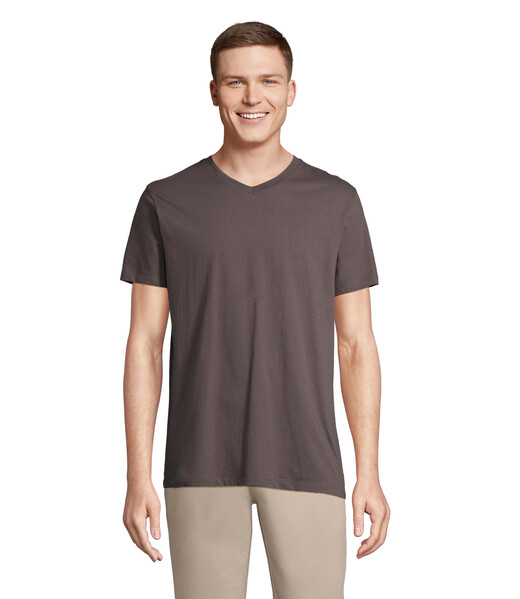 REGENT V  V-NECK T-SHIRT - Cinza EscuroM