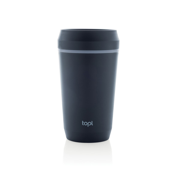 Mug 354 ml avec couvercle 360 en plastique recyclé Topl - Bleu Marine