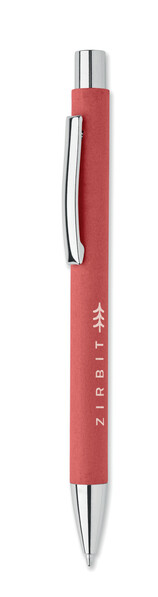 Recycled paper push ball pen Olympia - Red