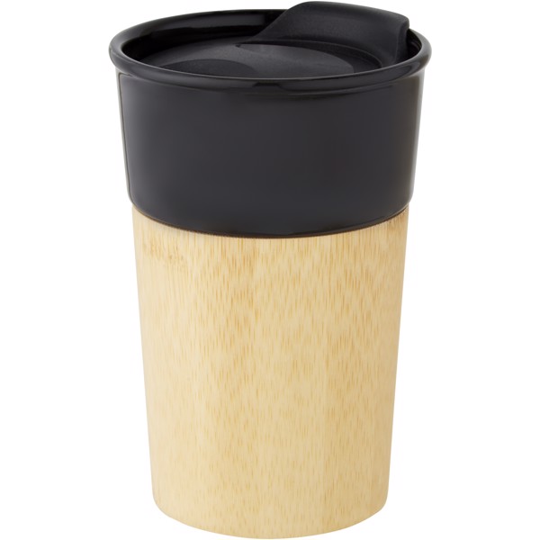 Caneca de porcelana de 320 ml com parede exterior de bambu "Pereira"