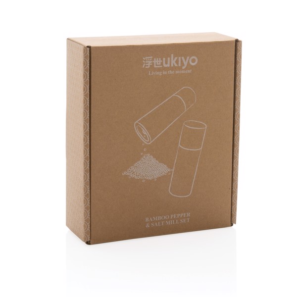 Sada bambusových mlýnků na sůl a pepř Ukiyo