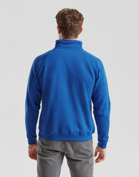 Premium Zip Neck Sweat - White / L