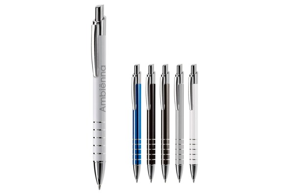 Talagante aluminum ball pen 5 rings - White