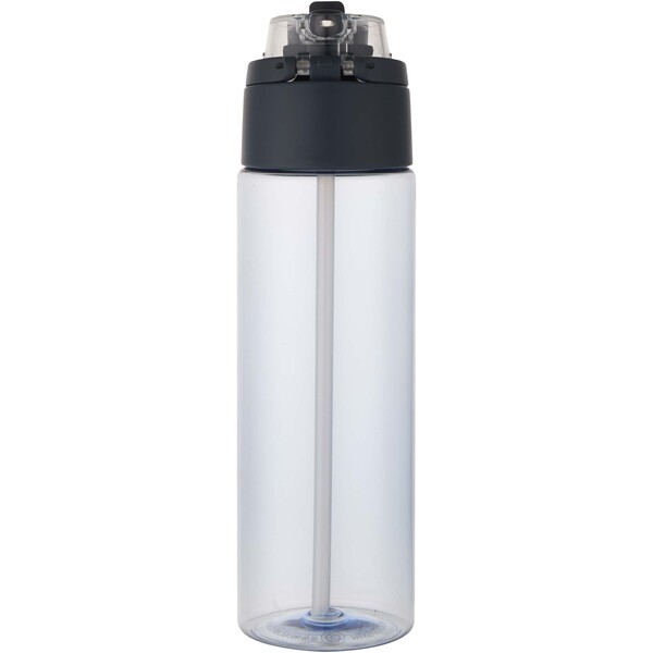 Theron 700 ml RCS recycled plastic water bottle with dual function lid and flip straw - Hale Blue