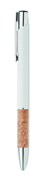 Druckkugelschreiber Aluminium Veria - Weiß