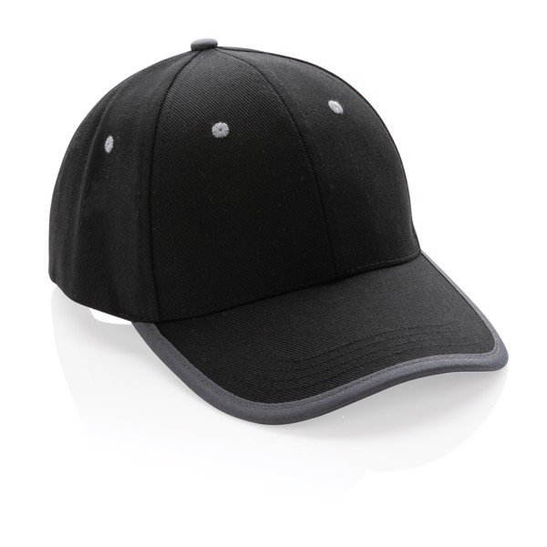 Impact AWARE™ Brushed rcotton 6 panel contrast cap 280gr - Black