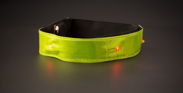 Bracelet fluorescent avec LEDs Anni - Yellow