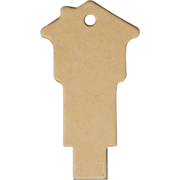 Clé USB 2.0 en papier recyclé en forme de maison - Marron kraft / 2GB