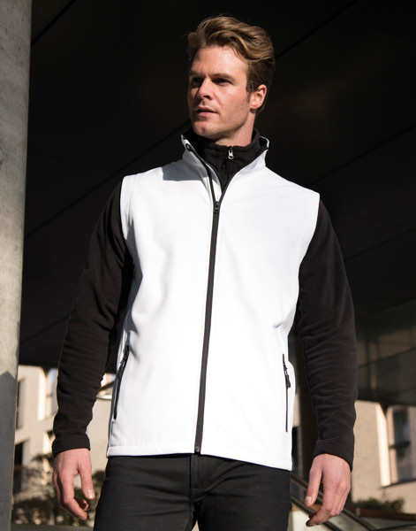 Men's Printable Softshell Bodywarmer - Black / Black / 2XL