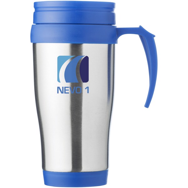 Mug isotherme Sanibel 400ml - Argent / Bleu