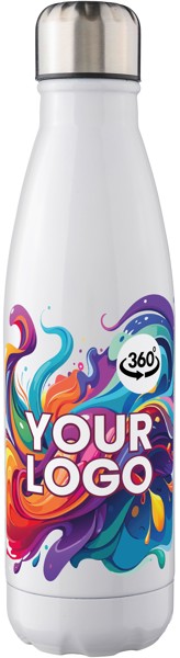 Gourde simple paroi de 650 ml en acier inoxydable recyclé Sumatra - argenté
