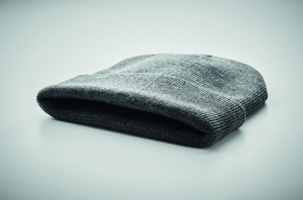 Berretto in RPET con risvolto Polo Rpet - Bianco / Nero